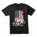 Vintage Classic Car American Flag T-Shirt – 4th of July Hot Rod Enthusiast Tee