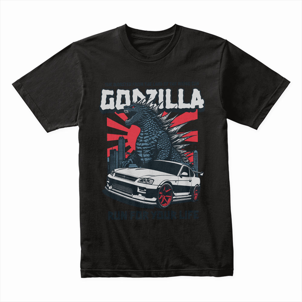 Godzilla Skyline" JDM T-Shirt – King of Monsters Meets King of the Streets