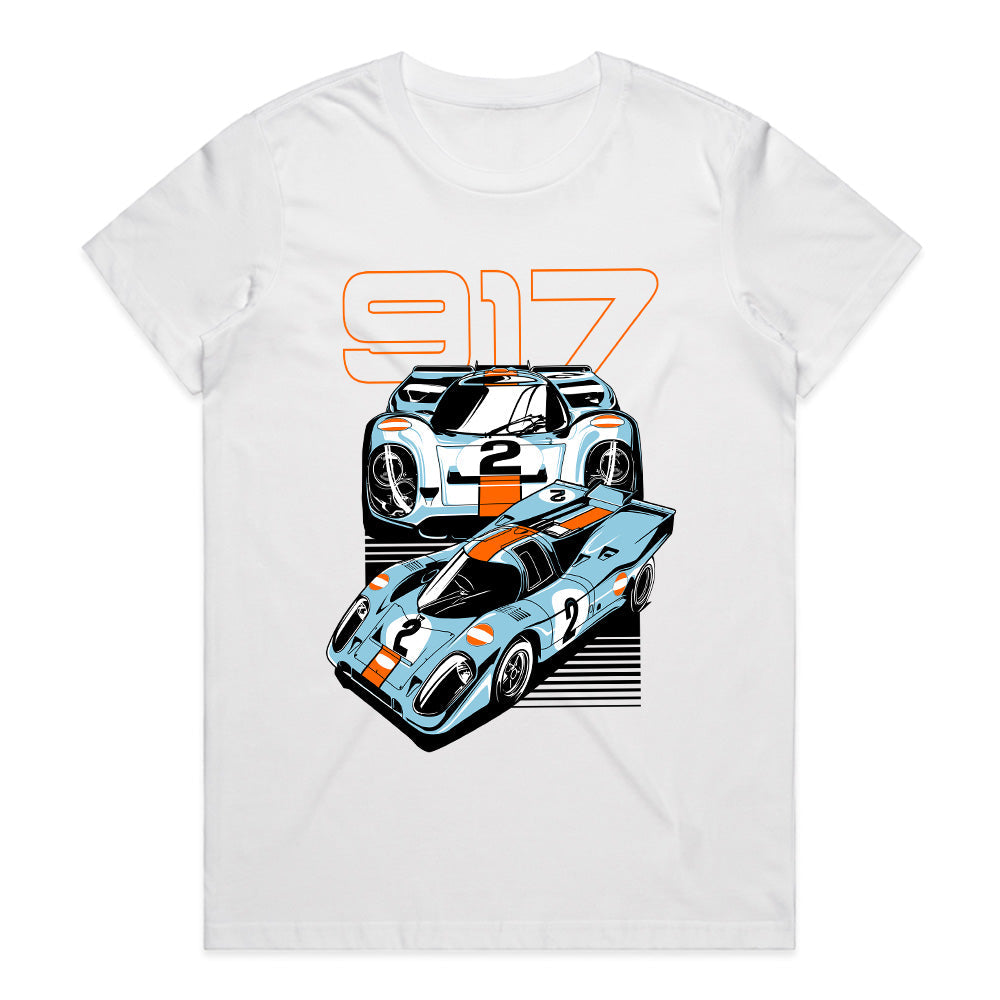 Porsche 917 Gulf Racing T-Shirt – Legendary Le Mans Icon!