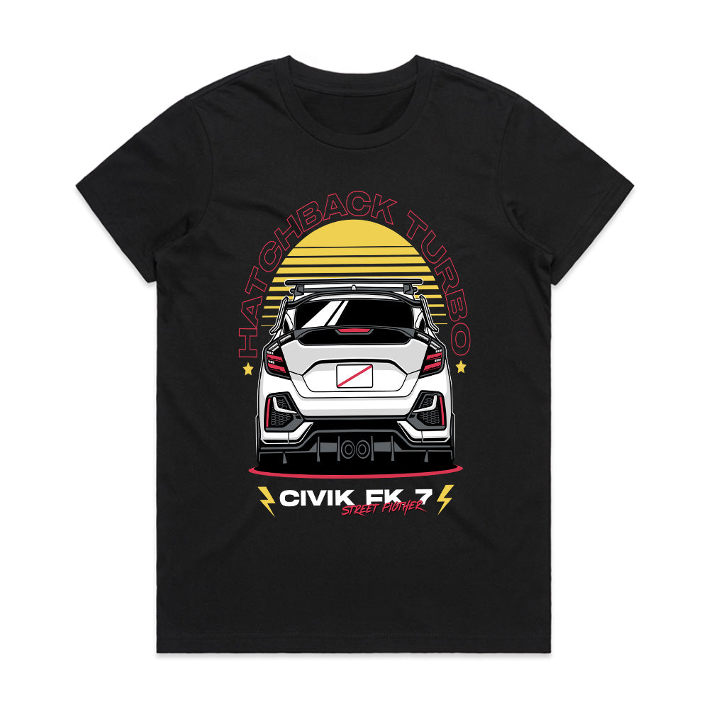 Hatchback Turbo Street Fighter – JDM Performance T-Shirt