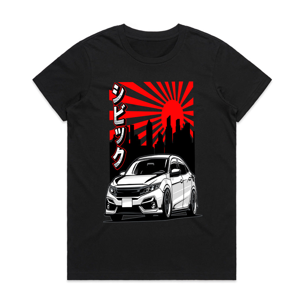 JDM Honda Civic Rising Sun – Premium Graphic T-Shirt