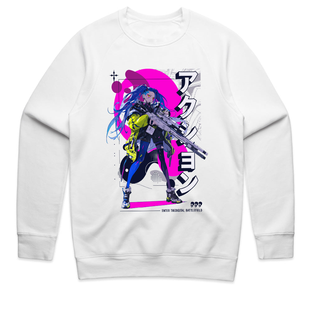 Cyberpunk Anime Sniper T-Shirt – Action Mode Activated