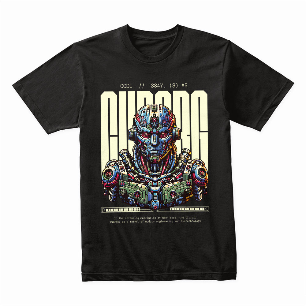 Futuristic Cybernetic Warrior T-Shirt – Sci-Fi Mech Techwear