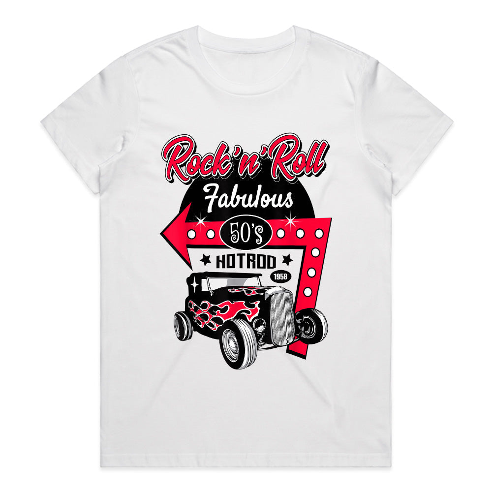 Rock 'n' Roll Fabulous 50s Hot Rod T-Shirt – Vintage Rockabilly Classic Car Tee