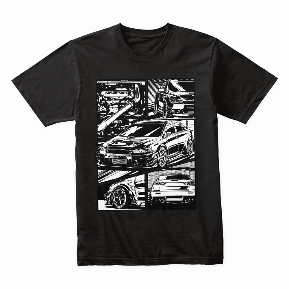 Mitsubishi EVO X JDM Manga Turbo Street Racing T-Shirt