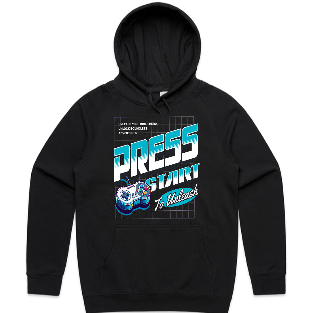 "Press Start to Unleash – Retro Gaming Adventure T-Shirt"