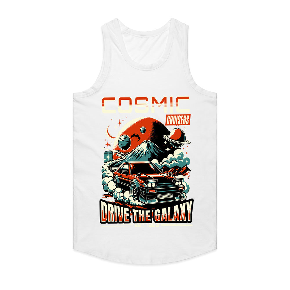 Cosmic Cruisers T-Shirt – Retro Futuristic JDM Car & Space Adventure Tee