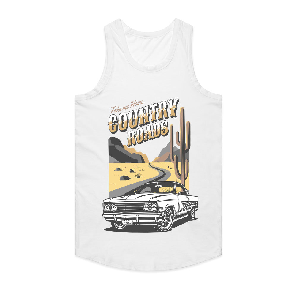 Country Roads T-Shirt – Classic Muscle Car & Desert Road Trip Tee