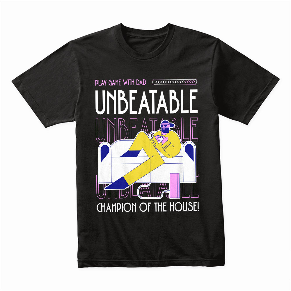 Unbeatable Dad Gamer T-Shirt – Champion of the House!