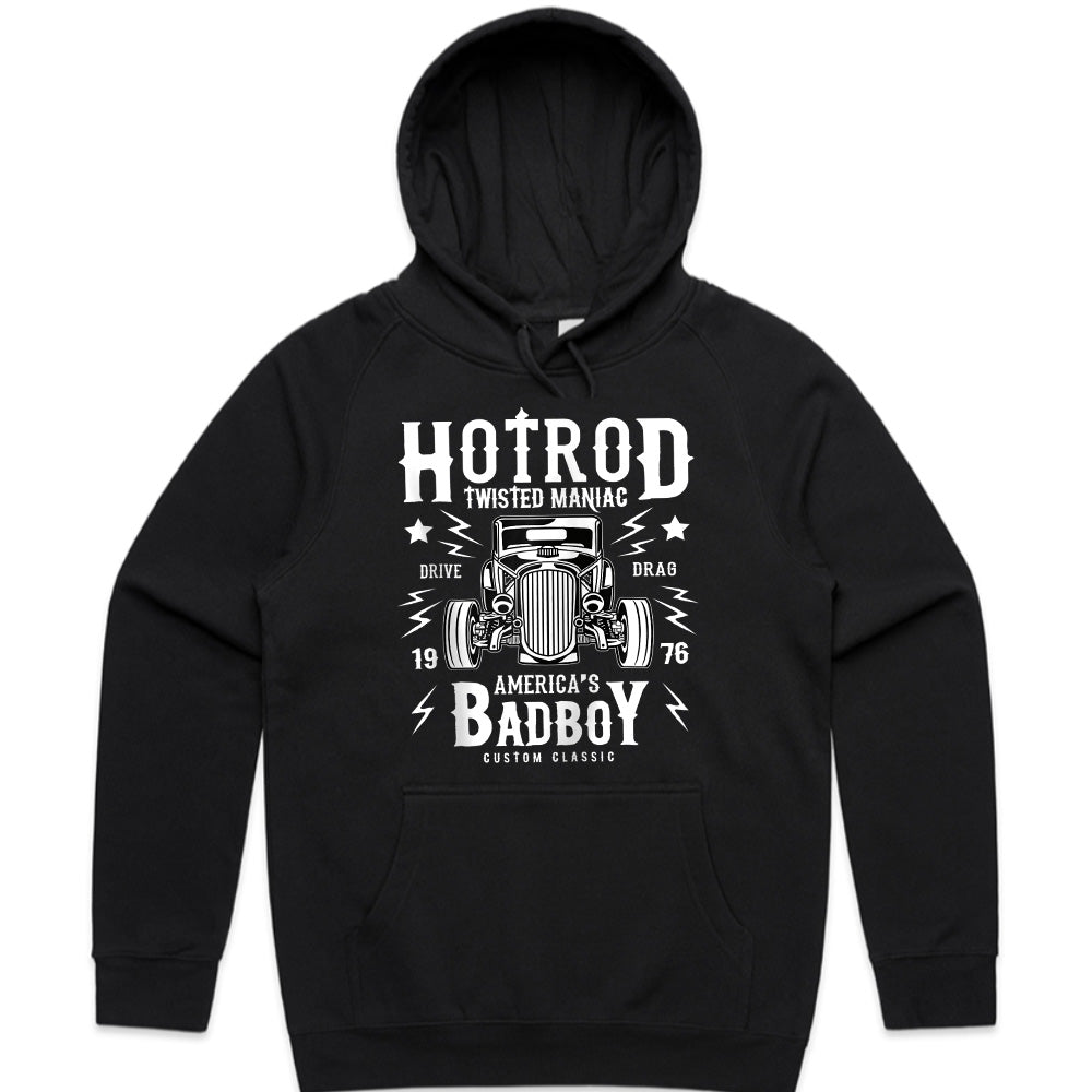 Hotrod Twisted Maniac T-Shirt – America’s Bad Boy 1976 Custom Classic Drag Racing Tee