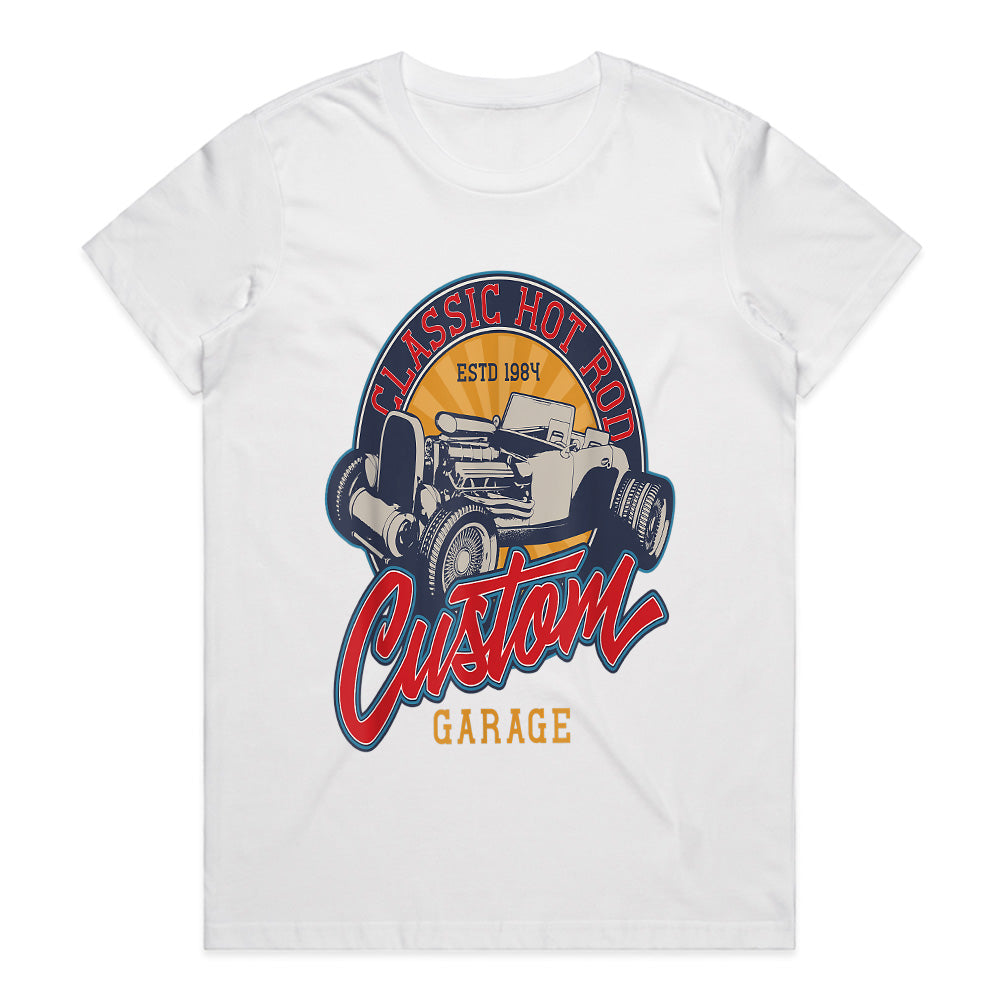 Classic Hot Rod Custom Garage T-Shirt – Vintage 1984 Retro Car Enthusiast Tee