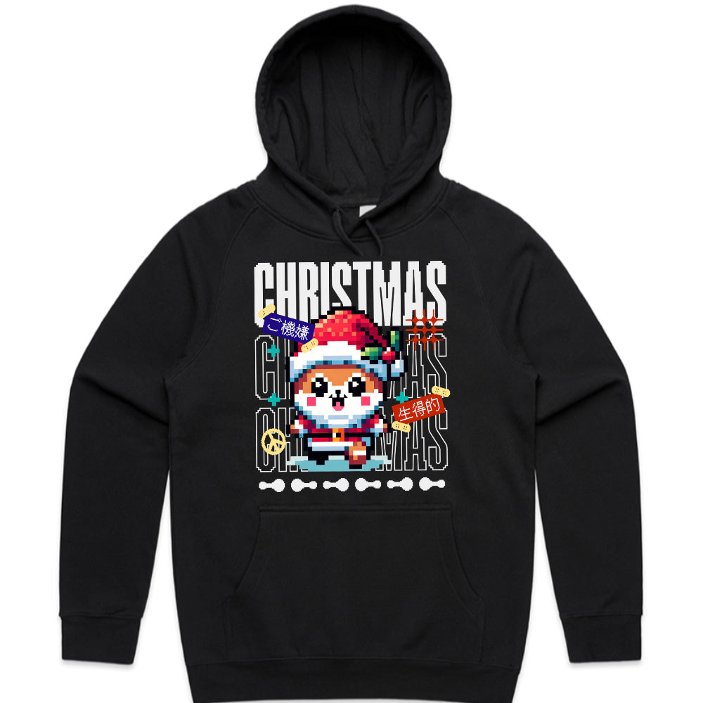 Pixel Santa Pug – Christmas Gamer Festive Graphic Tee