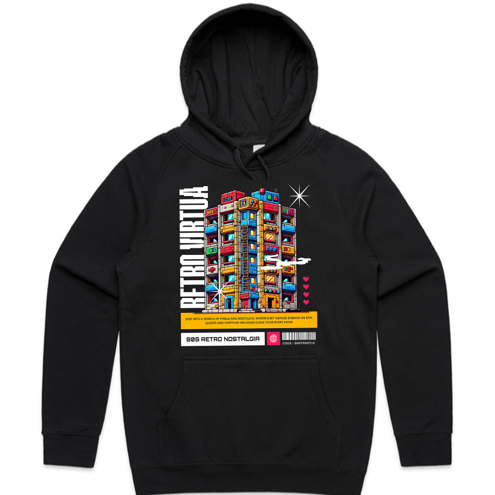 Retro Virtua" 8-Bit Cyber City T-Shirt – 80s Pixel Nostalgia