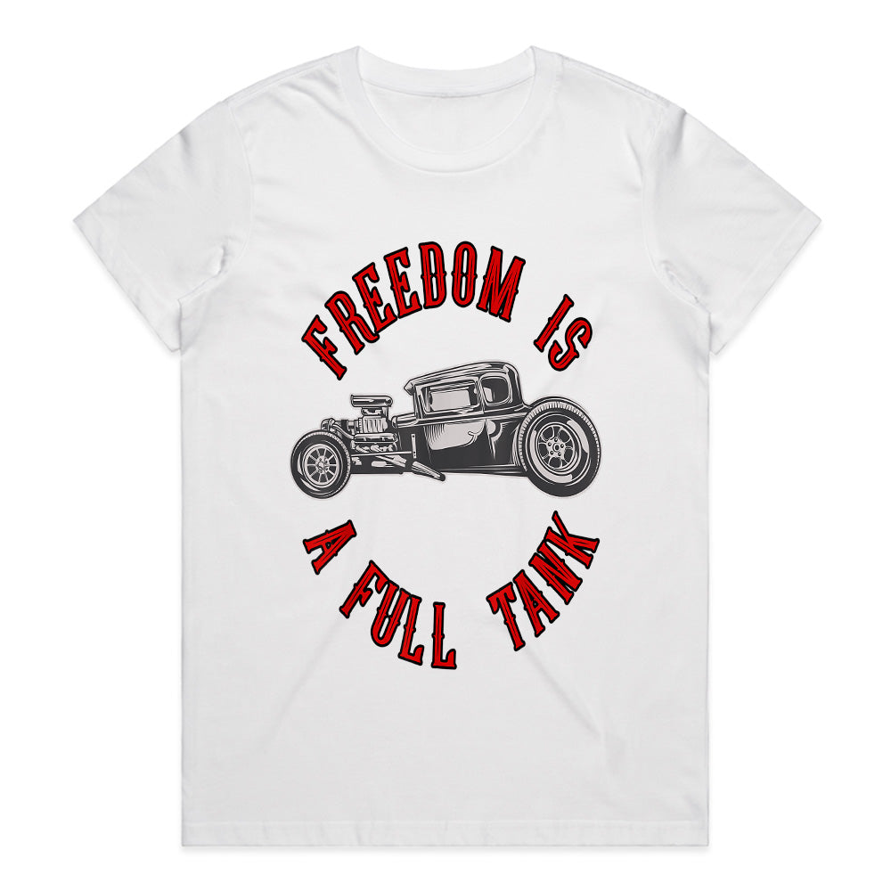 Hot Rod "Freedom is a Full Tank" Vintage Custom Engine T-Shirt