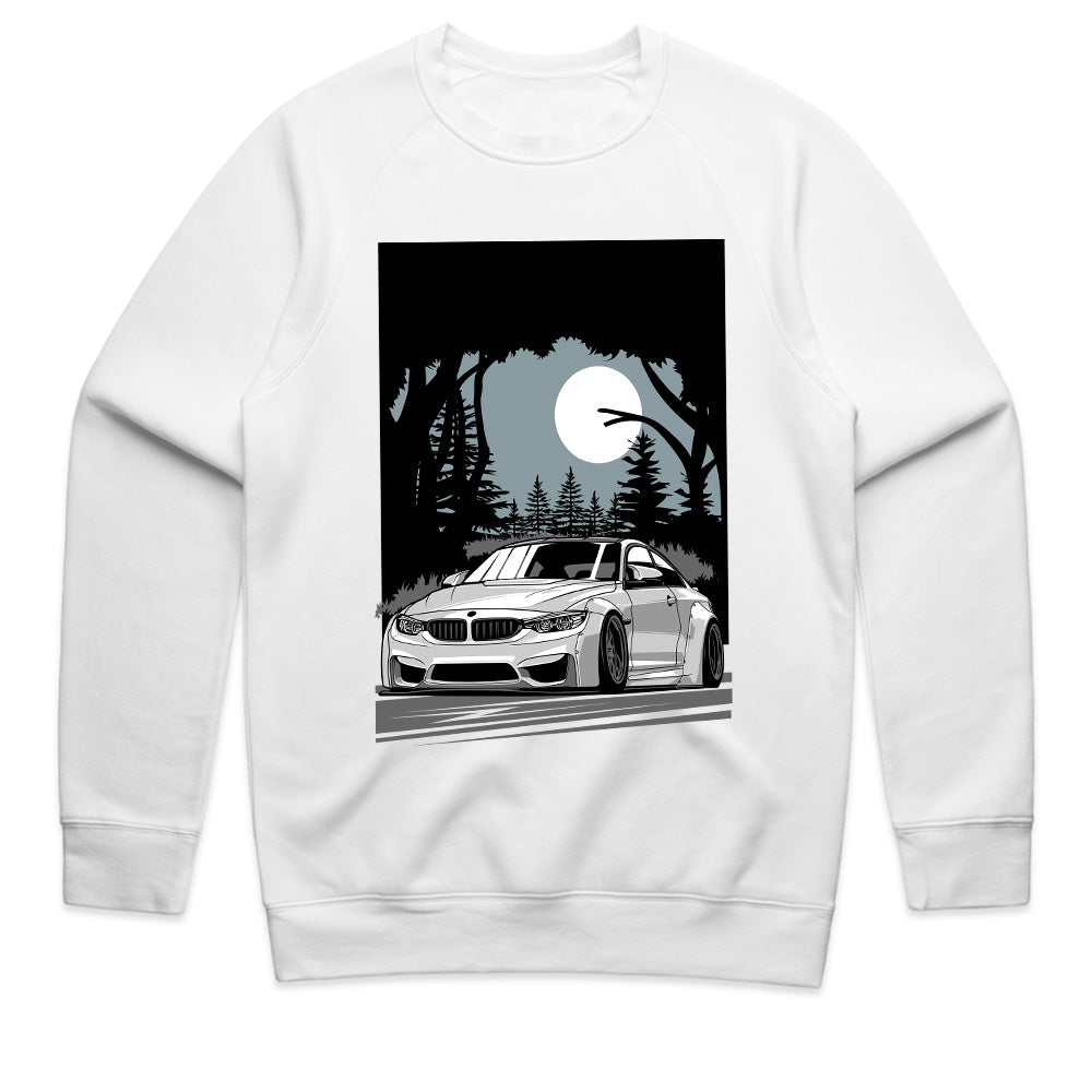 Midnight Drive – Slammed BMW Under Moonlight T-Shirt