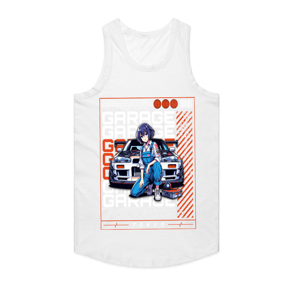 Garage Goddess" JDM Anime T-Shirt – Tokyo Car Culture & Tuning Aesthetic