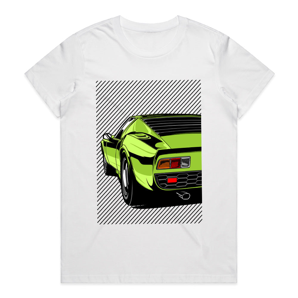 Retro Exotic Muscle Car – Lime Green Classic Supercar T-Shirt