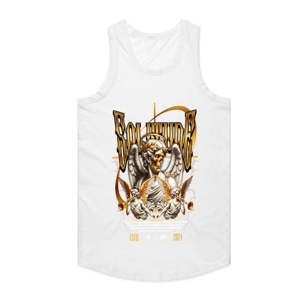 Golden Solitude: Fallen Angel Skull Tee