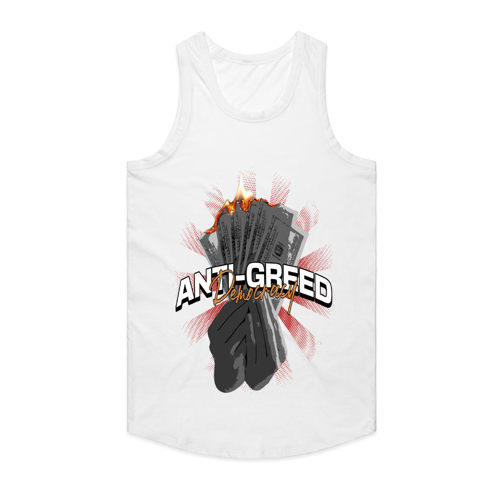 Burn the Greed: Anti-Greed Democracy Tee