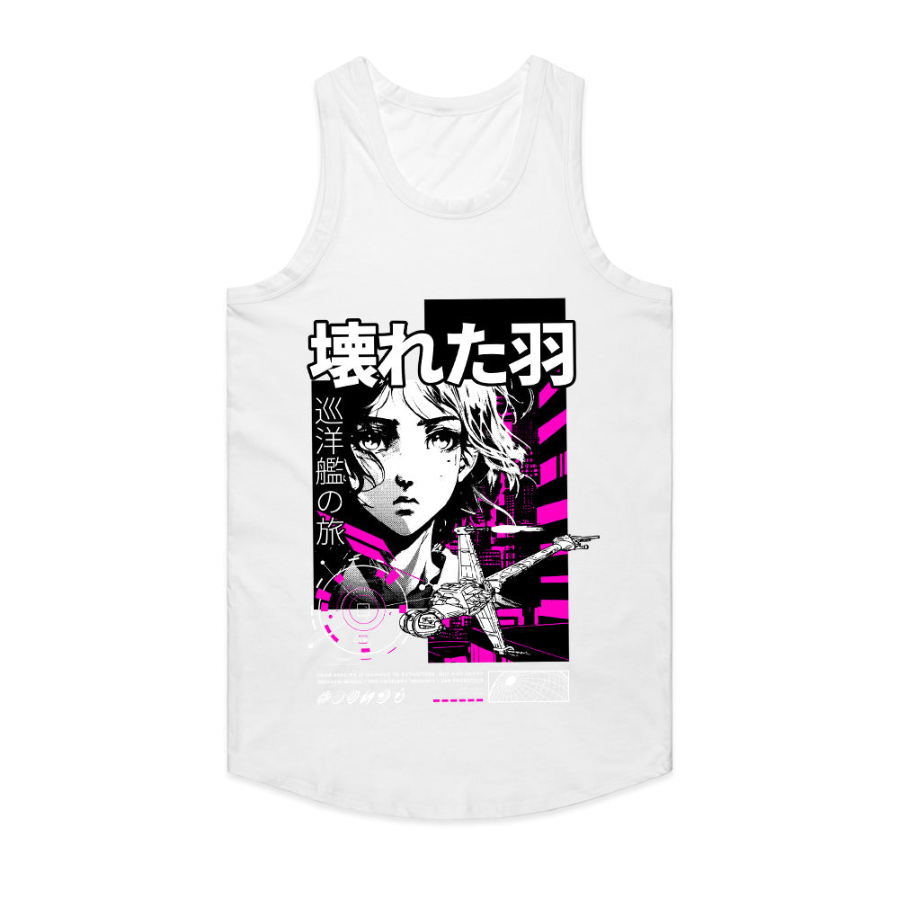 Broken Wings – Neon Odyssey Anime Tee