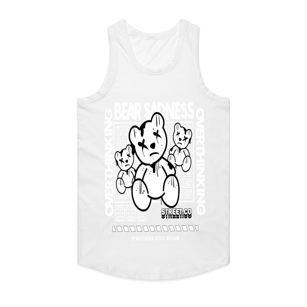 Overthink Matrix – Bear Sadness Street Grid Tee