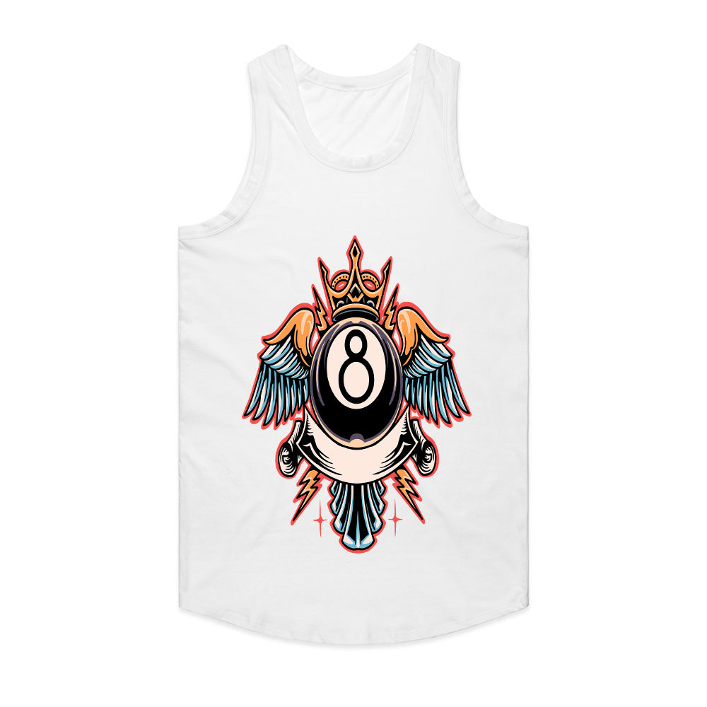 King of Fate: Winged Eightball Crest Tee