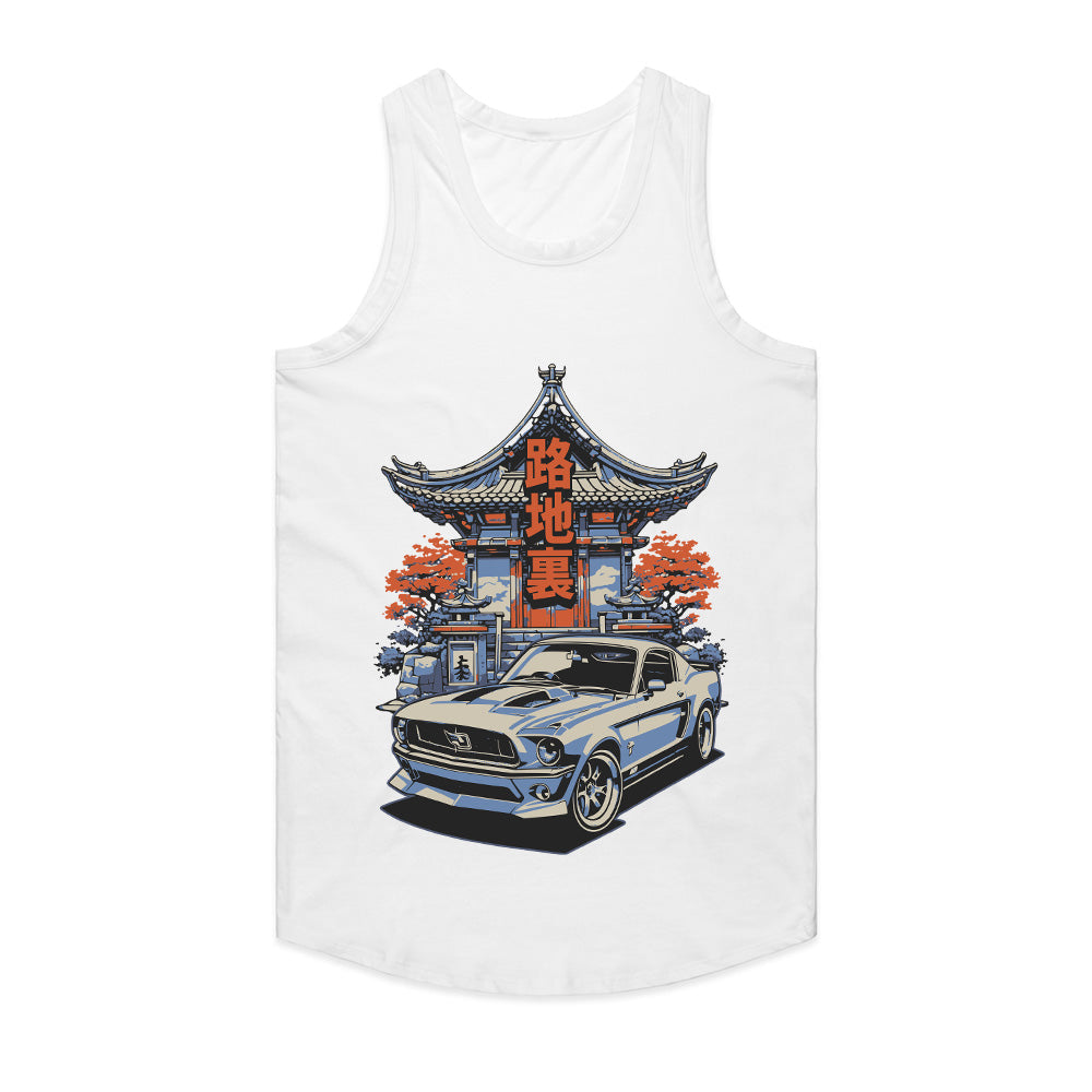 Rochiura – Backstreet Legends" Vintage Mustang & Japanese Temple T-Shirt