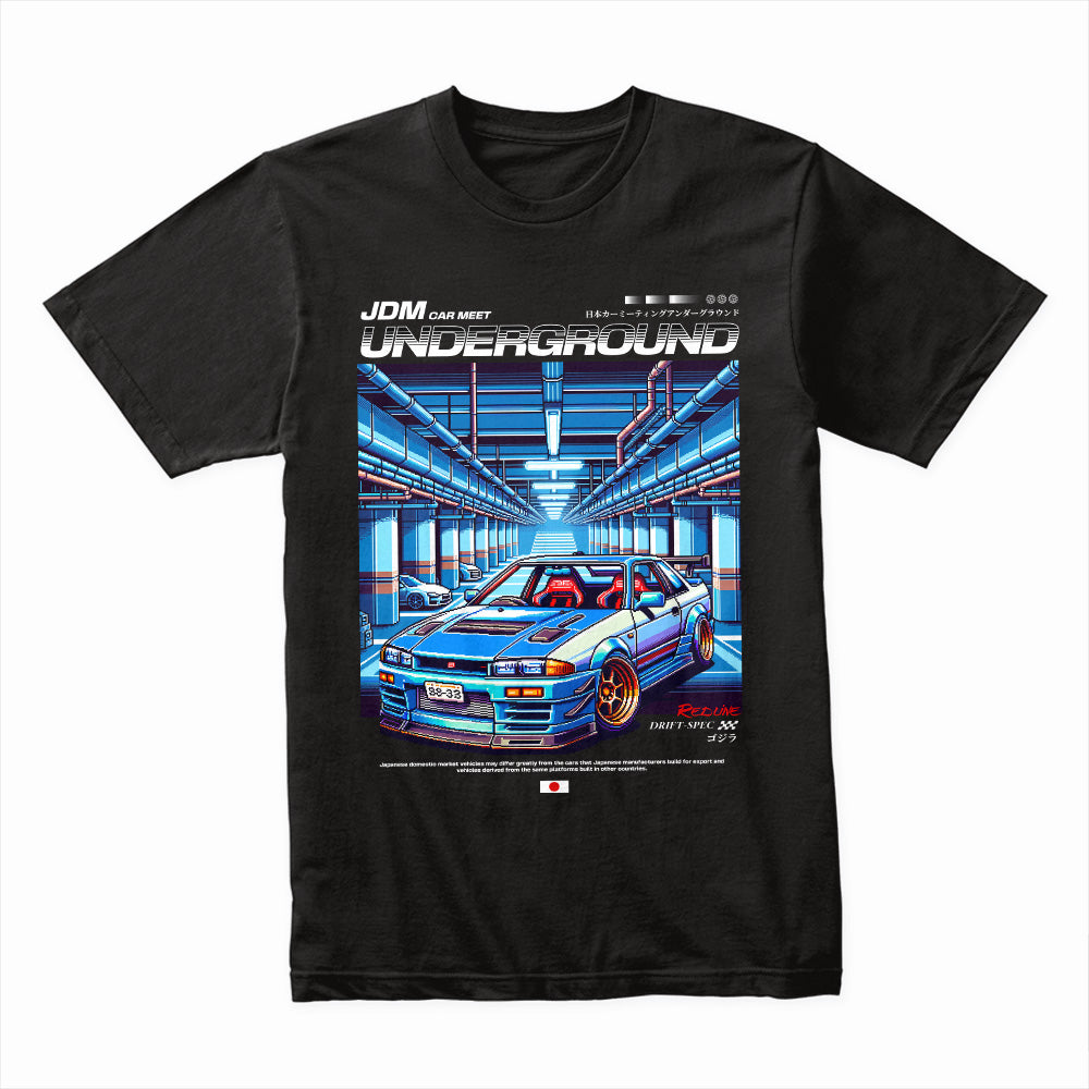 JDM Underground – Pixel Drift Car Meet T-Shirt