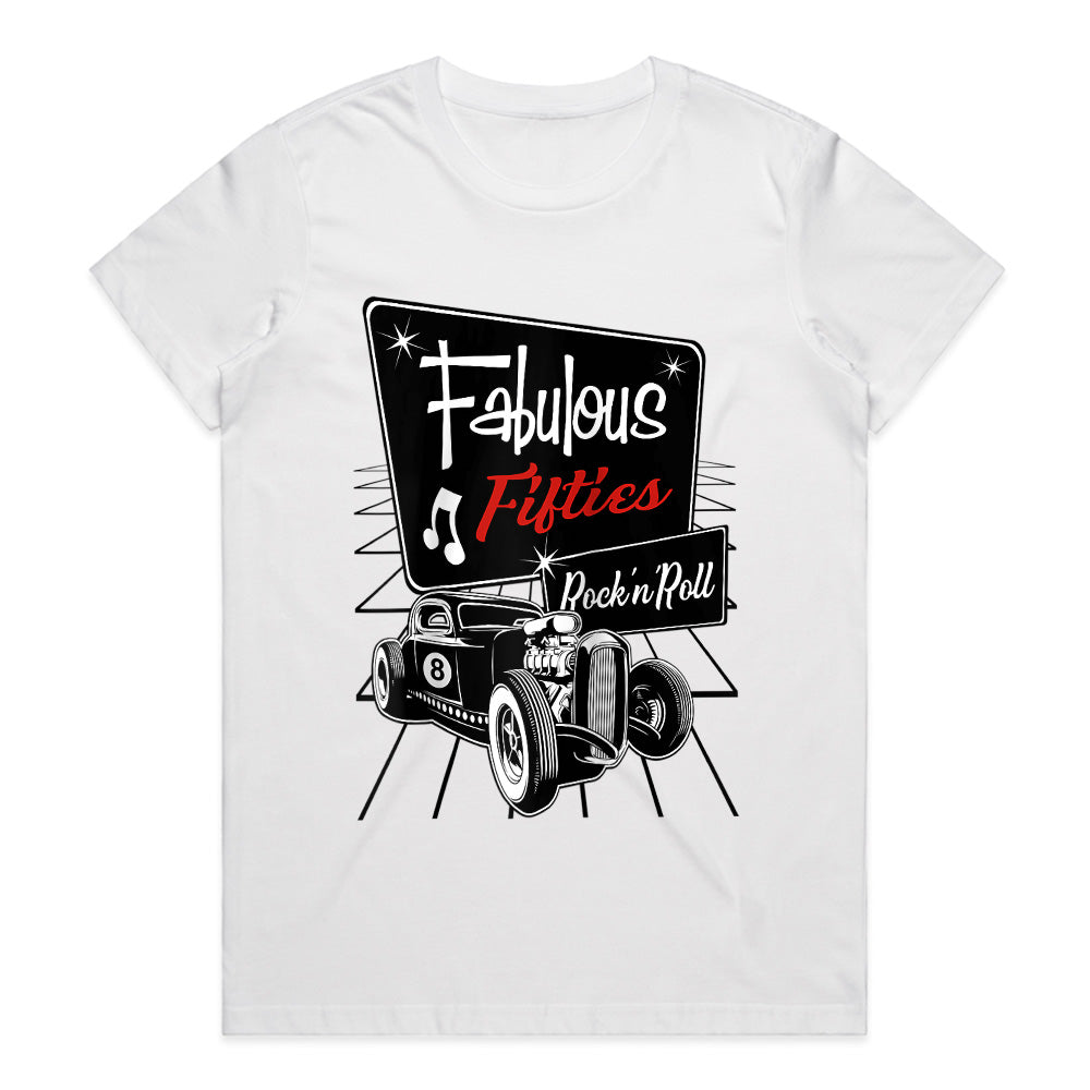 Fabulous Fifties Rock ‘n’ Roll Hot Rod T-Shirt – Vintage 50s Classic Car Tee