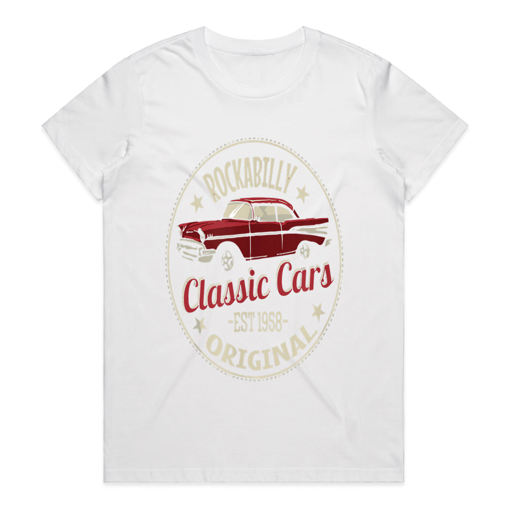 Rockabilly Classic Cars T-Shirt – Vintage 50s Retro Automotive Tee