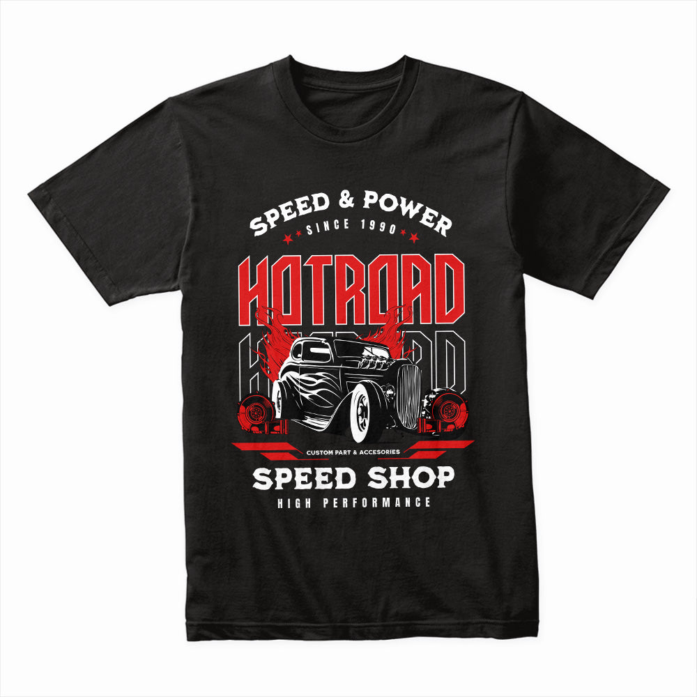 Hot Rod Speed Shop" T-Shirt – Vintage Muscle & High-Performance Style