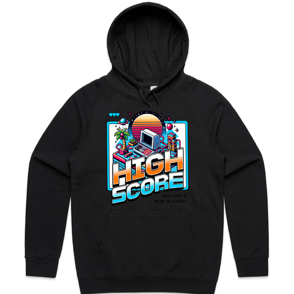 High Score - Retro Arcade Sunset Gaming T-Shirt