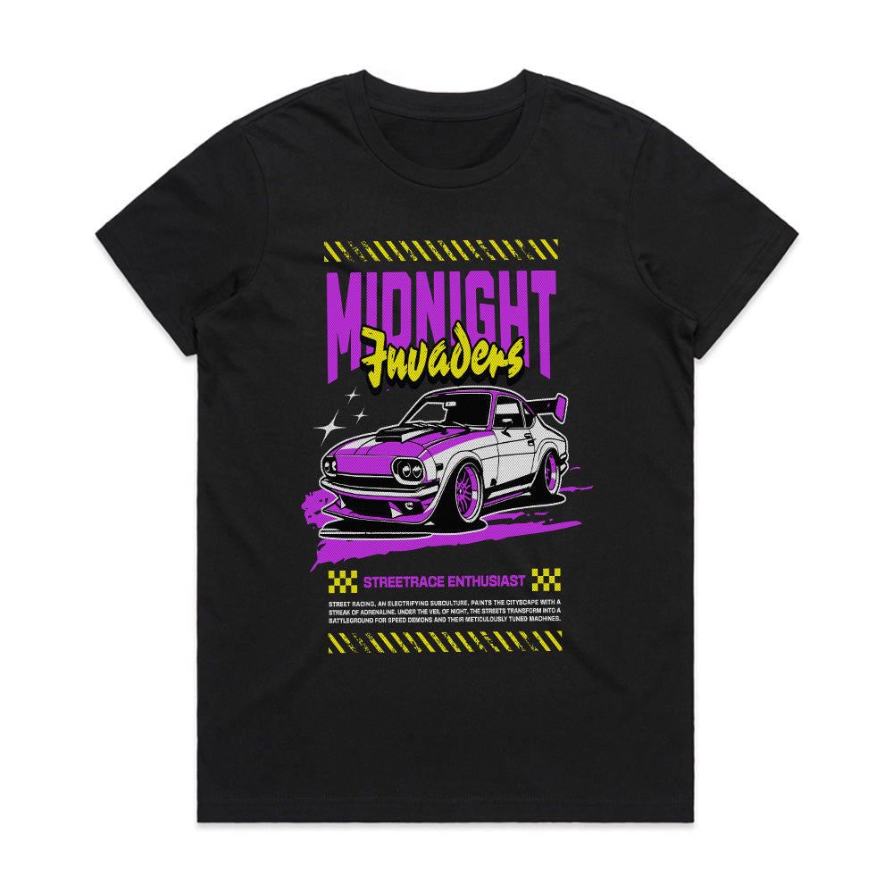 Midnight Invaders T-Shirt – JDM Street Racing & Tuner Car Enthusiast Tee