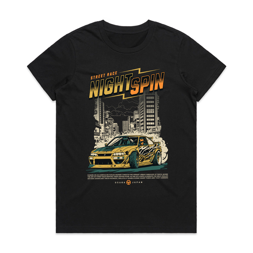 Night Spin Street Racing Graphic Tee – Osaka Drift Edition