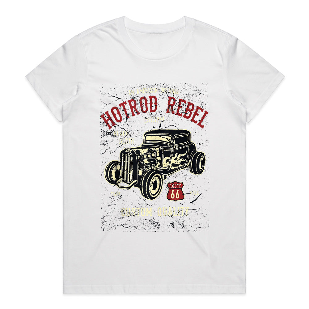 Hot Rod Rebel Vintage Route 66 T-Shirt – Custom Classic Car Enthusiast Tee