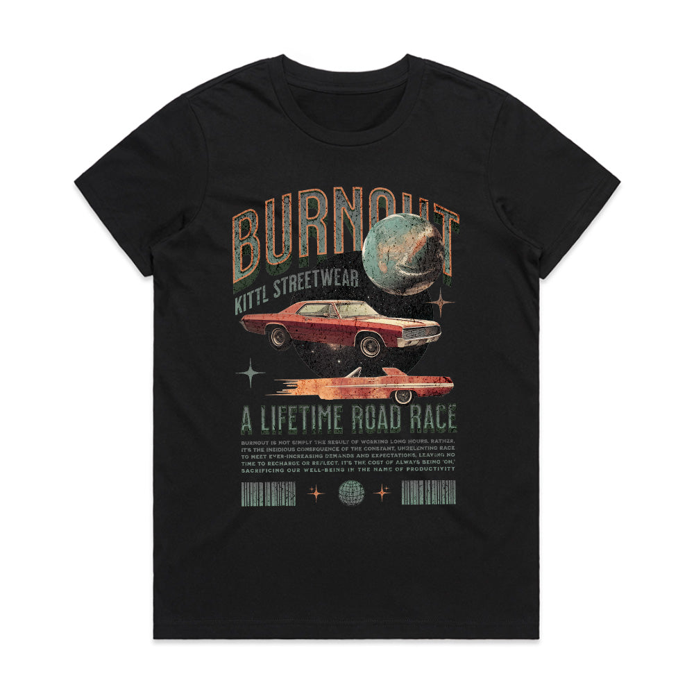Burnout – A Lifetime Road Race Vintage Tee