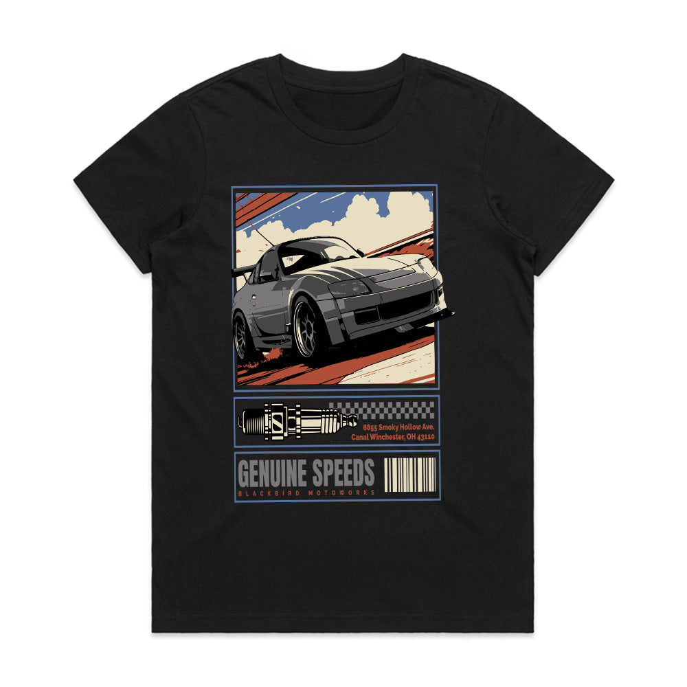 Genuine Speeds T-Shirt – Retro JDM Street Racing & Tuner Car Enthusiast Tee