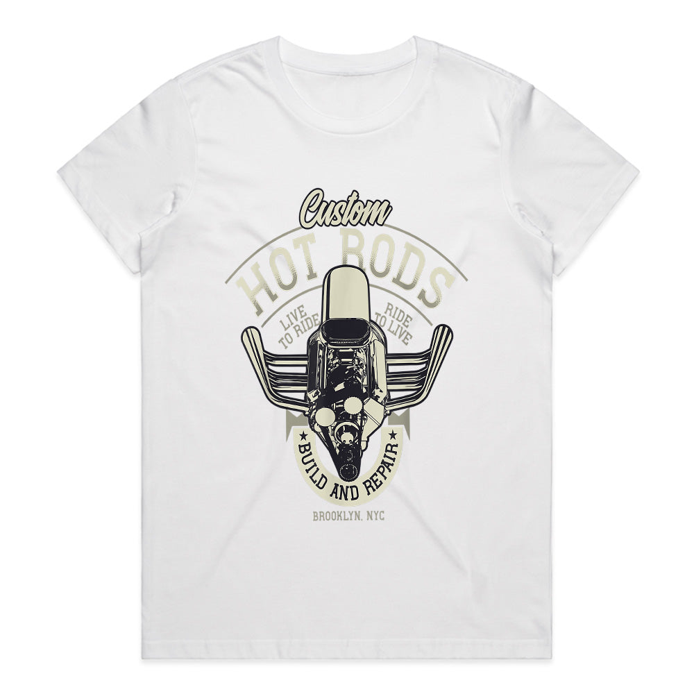 Custom Hot Rods T-Shirt – Vintage Build & Repair Motorcycle Engine Design