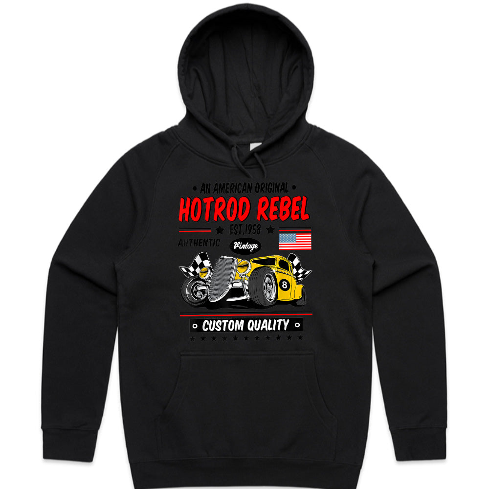 Hot Rod Rebel T-Shirt – Vintage 1958 Custom Racing Classic Car Design