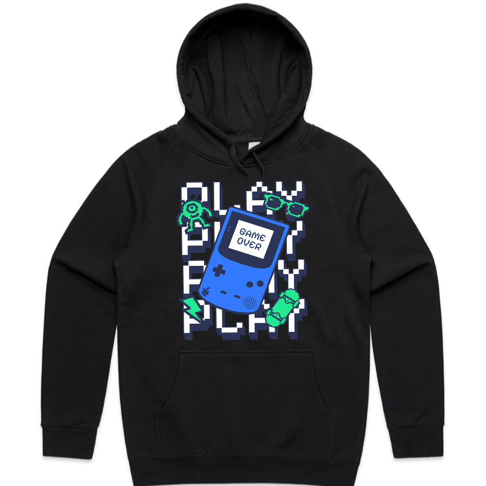 Retro Handheld Gamer T-Shirt – Play Play Play Pixel Art