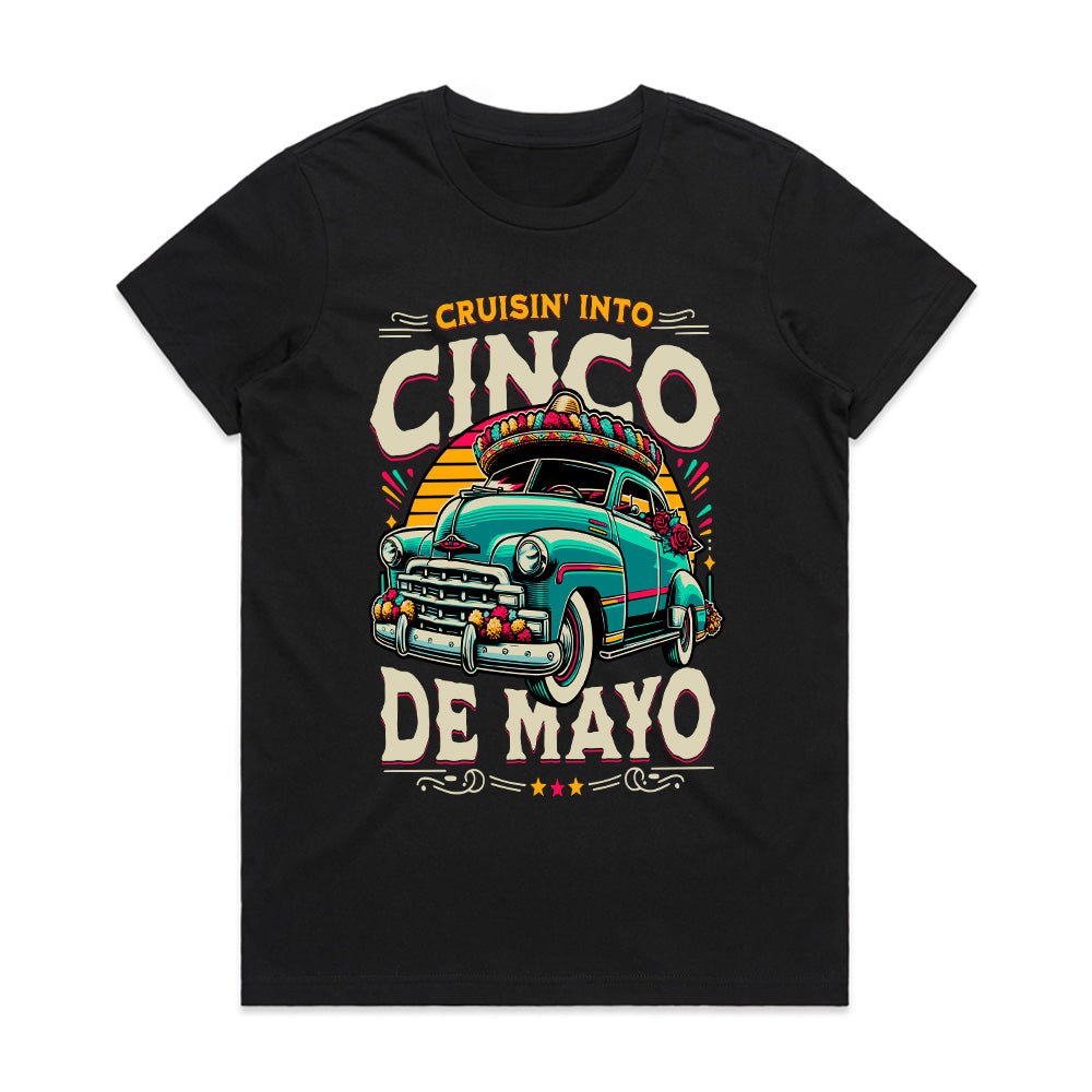Cruisin’ Into Cinco de Mayo T-Shirt – Festive Classic Car & Mexican Celebration Tee