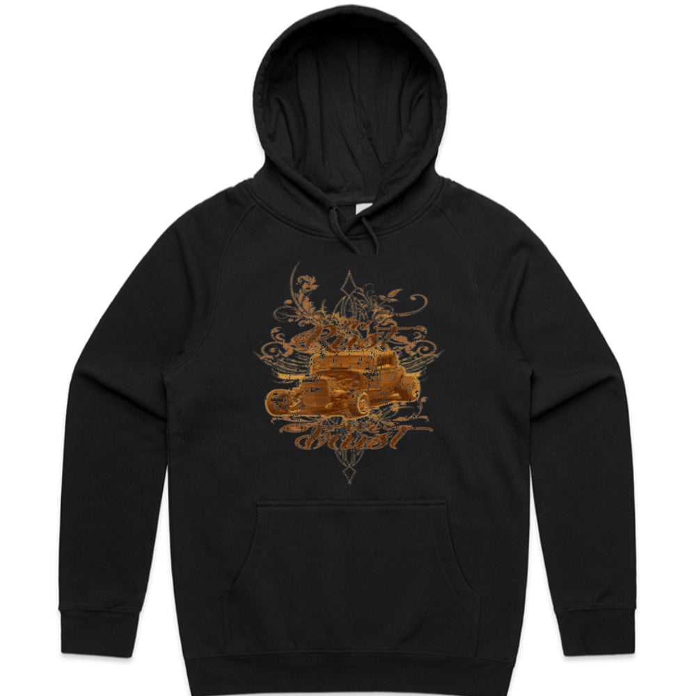 In Rust We Trust" T-Shirt – Vintage Hot Rod Rat Rod Custom Car Design