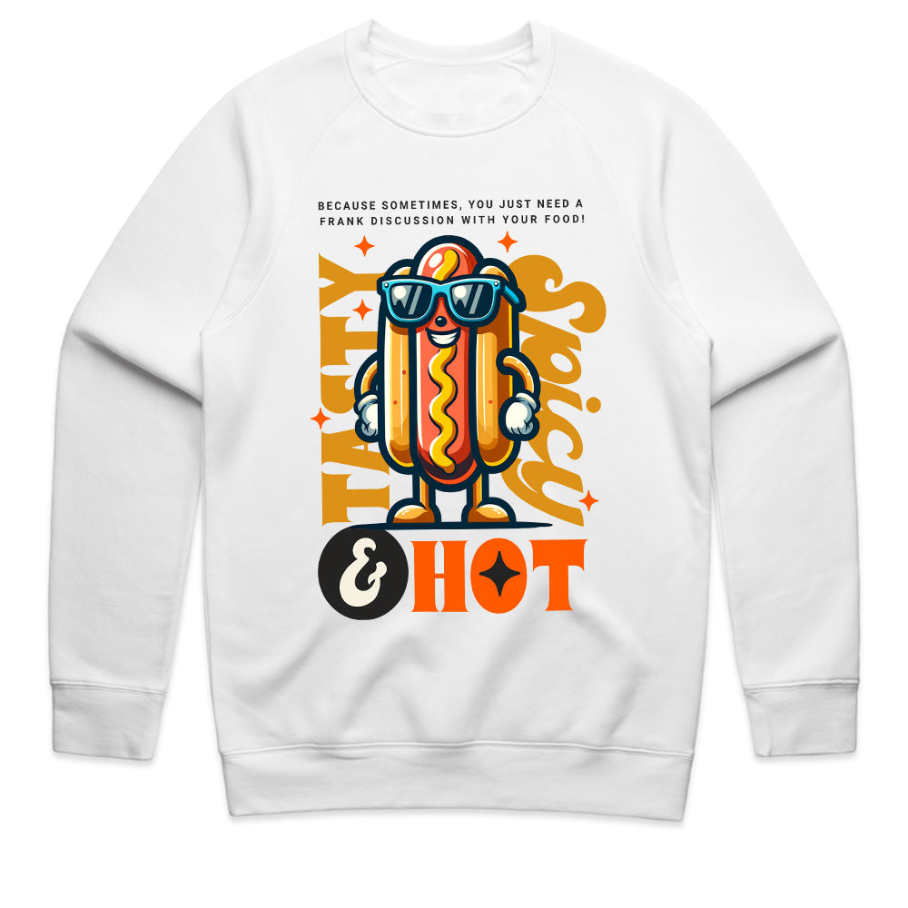 Tasty, Spicy & Hot – Cool Hot Dog Streetwear T-Shirt