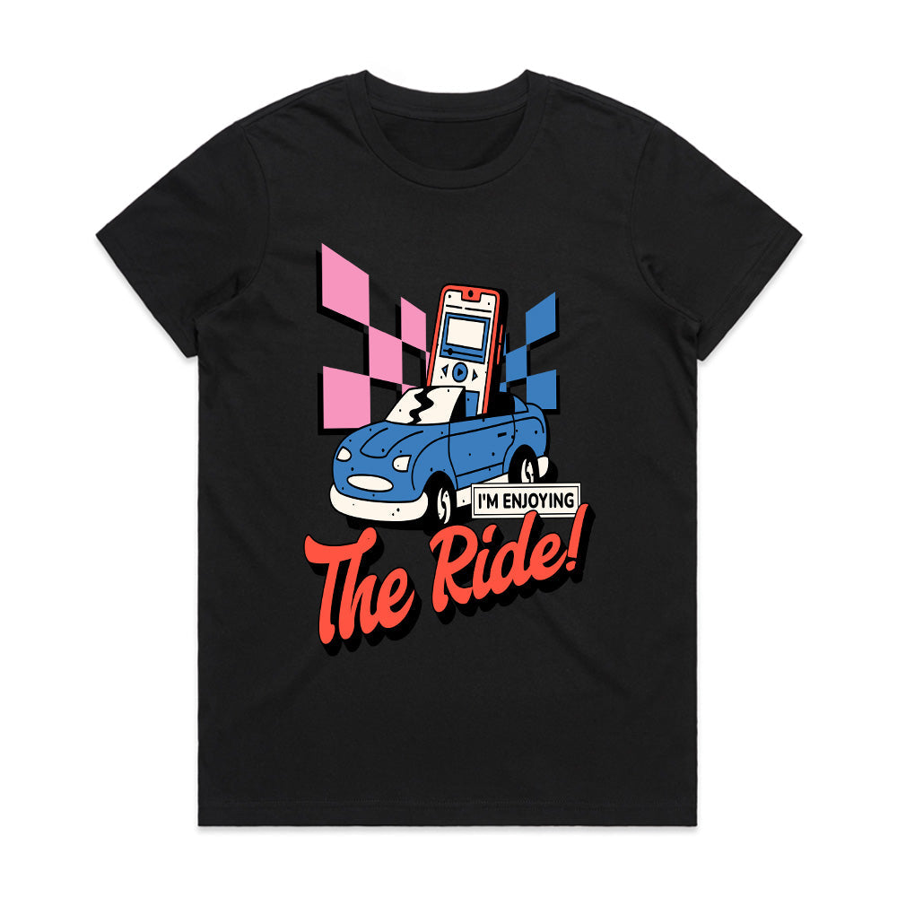 Enjoy the Ride – Retro Music & Car Vibes Tee