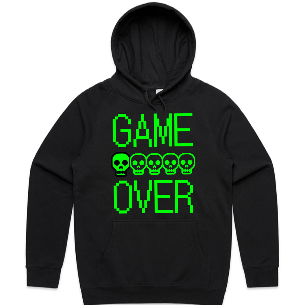 Retro Pixel "Game Over" T-Shirt – Neon Skull Gamer Tee