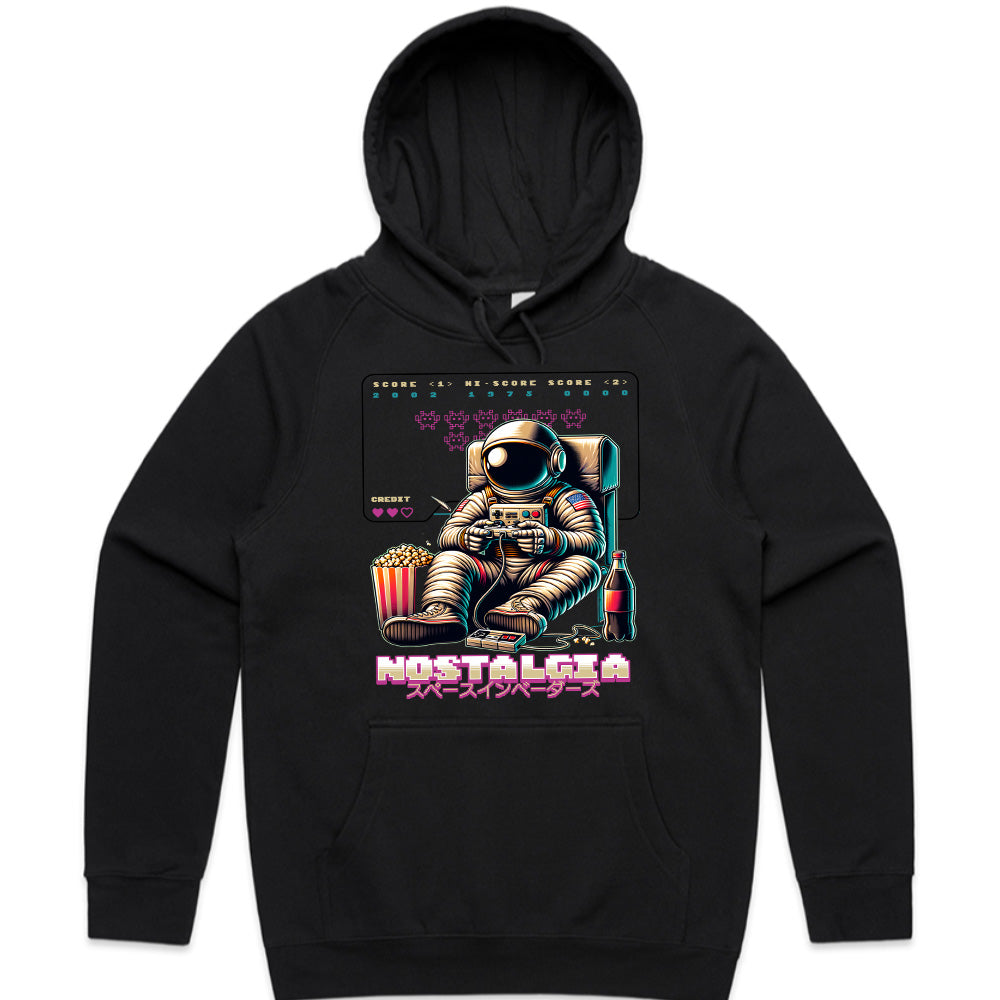 Retro Astronaut Gamer T-Shirt – "Nostalgia Space Invaders" Arcade Tee