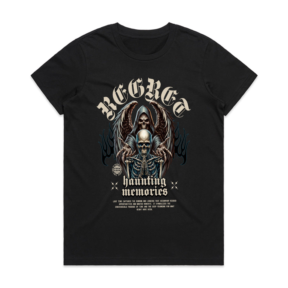 Regret’s Shadow: Haunting Memories Skull Tee