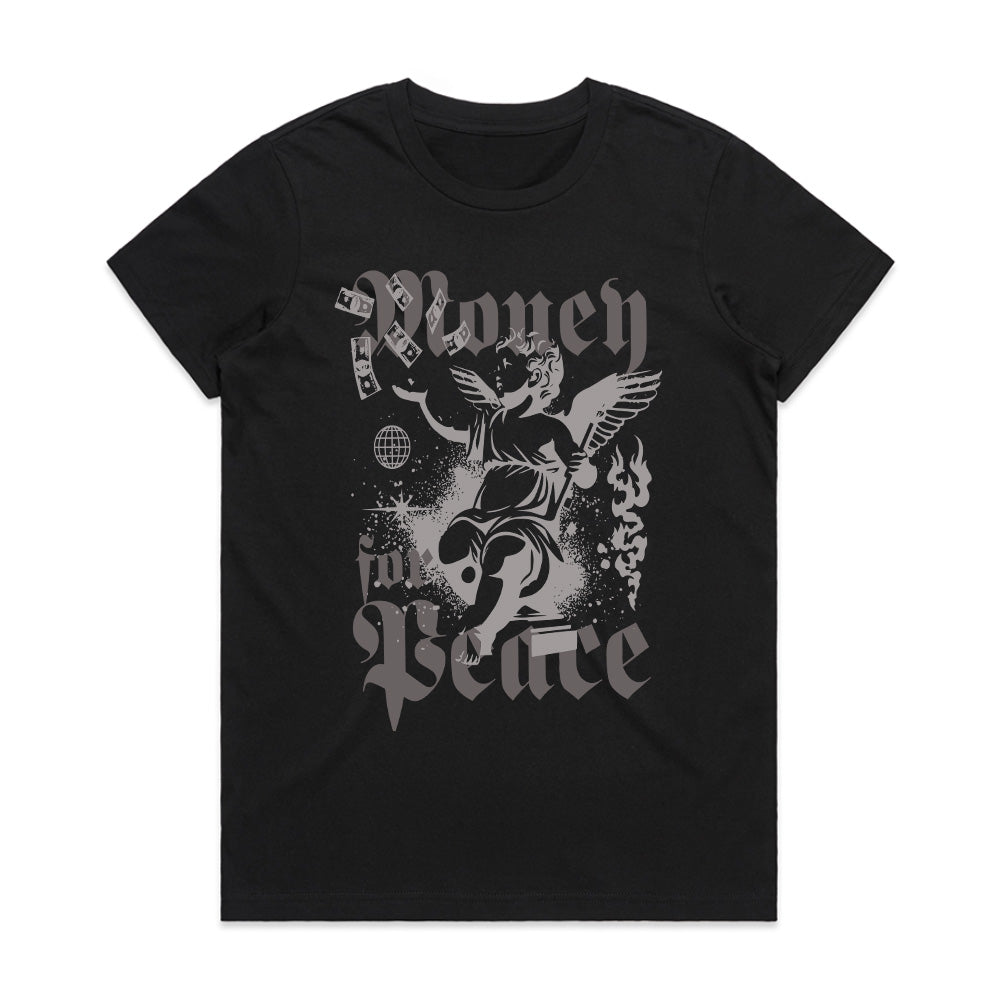 Celestial Hustle: Money & Peace Angel Tee