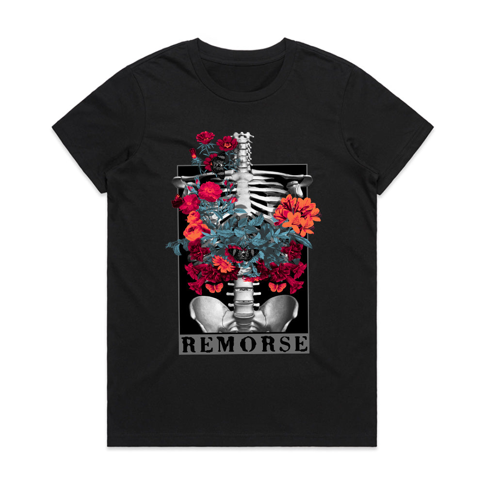 Floral Remorse: Blooming Skeleton Tee