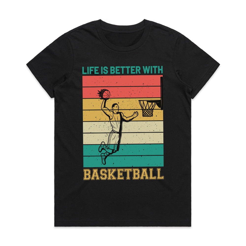 Retro Hoops: Life is Better with Basketball Tee